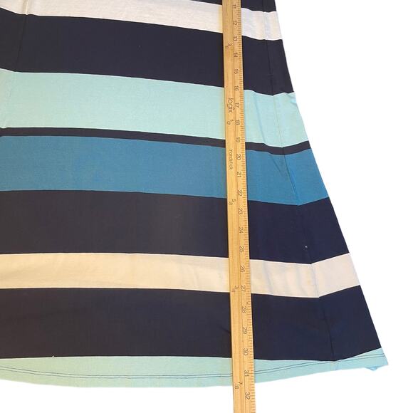Loft Blue Striped Rayon Sleeveless Casual Dress Size SP - Picture 7 of 7